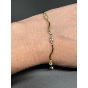 925 Gold Tone Tennis Bracelet
